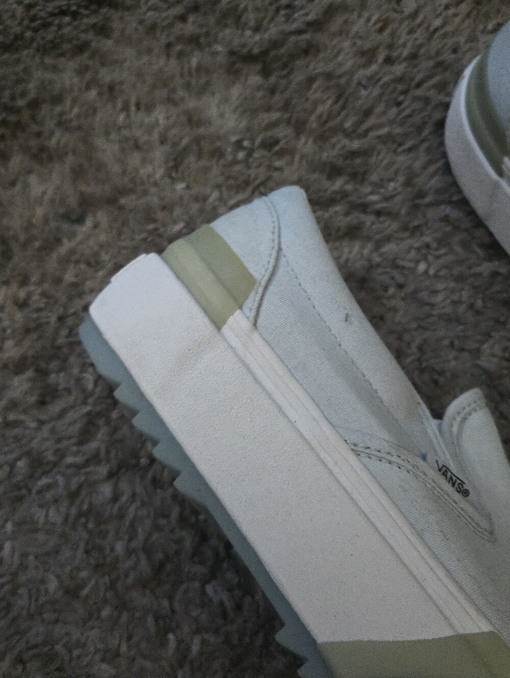 Vans Classic Slip On Women 9.5 Platform Pastel White And Light Blue 072026 - Picture 4 of 8